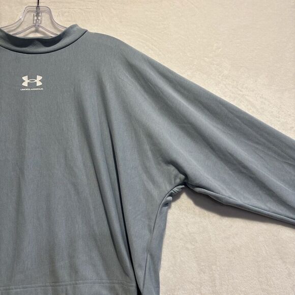 Under Armour Sweatshirt Women's Medium Blue Rival Terry Oversized Crew Pullover - Picture 5 of 14